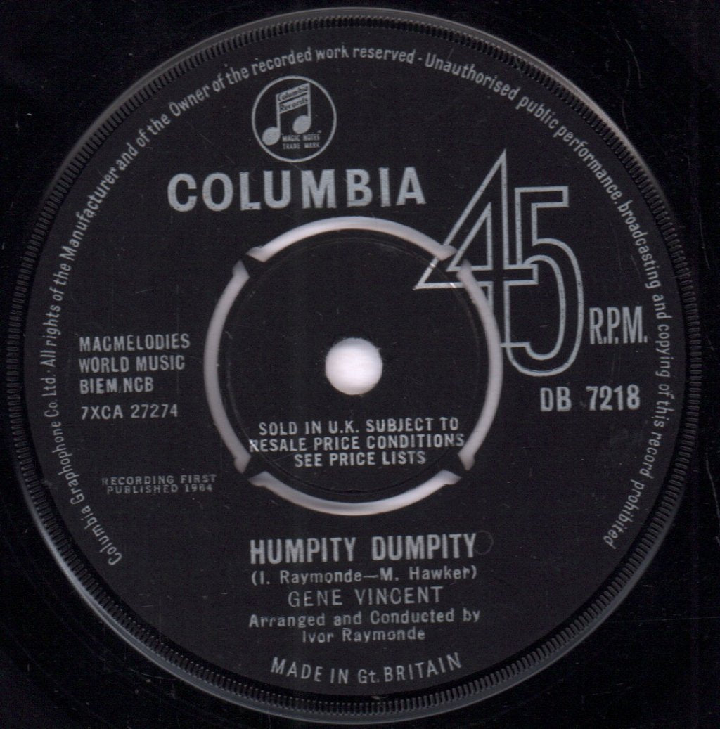 Gene Vincent - Humpity Dumpity - 7 Inch