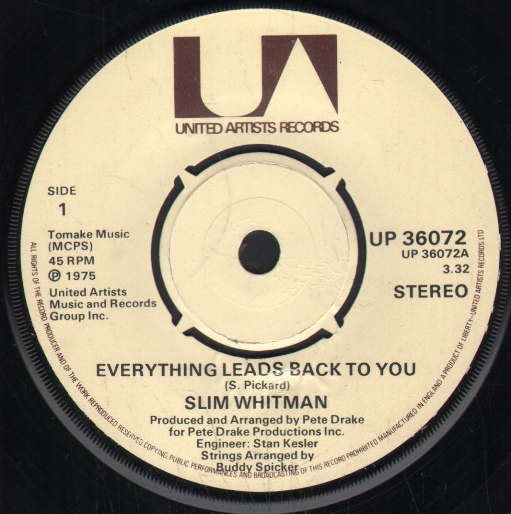 Slim Whitman - Everything Leads Back To You - 7 Inch