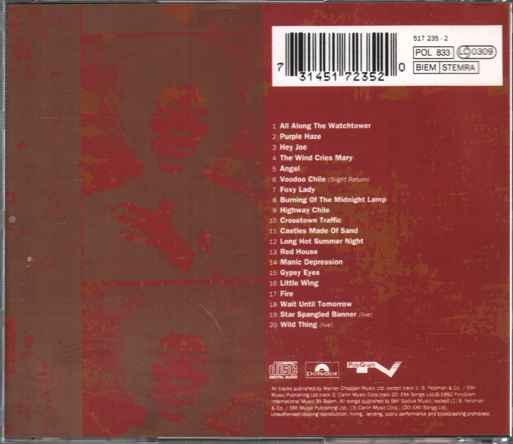Jimi Hendrix - Ultimate Experience - Cd