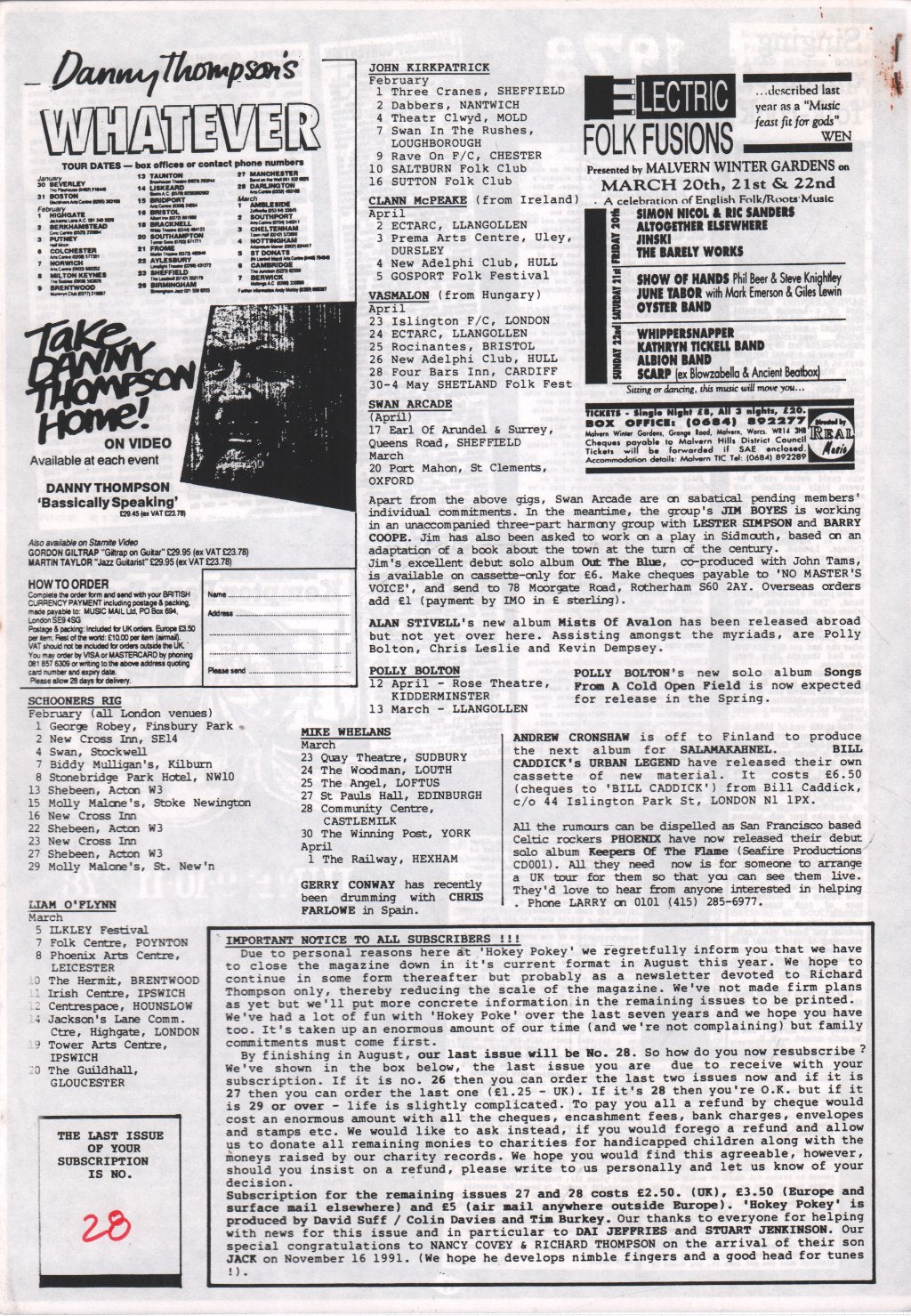 Richard Thompson - Hokey Pokey 26 - Spring 92 - Fanzine