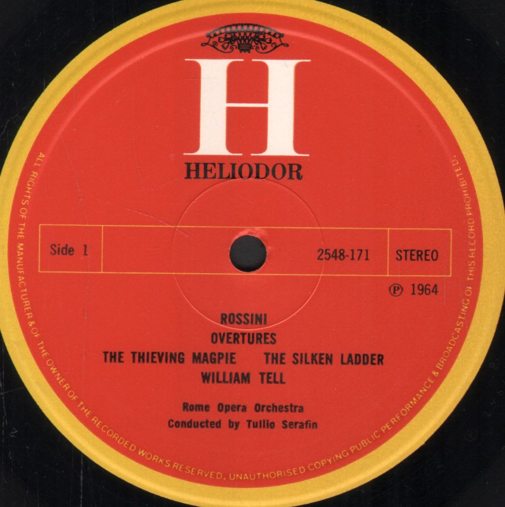 Tullio Serafin / Rome Opera Orchestra - Rossini - Overtures - Lp