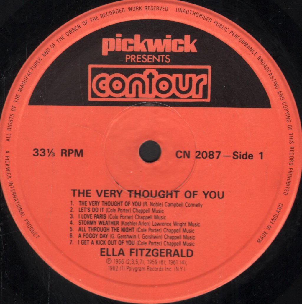 Ella Fitzgerald - Very Thought Of You - Lp