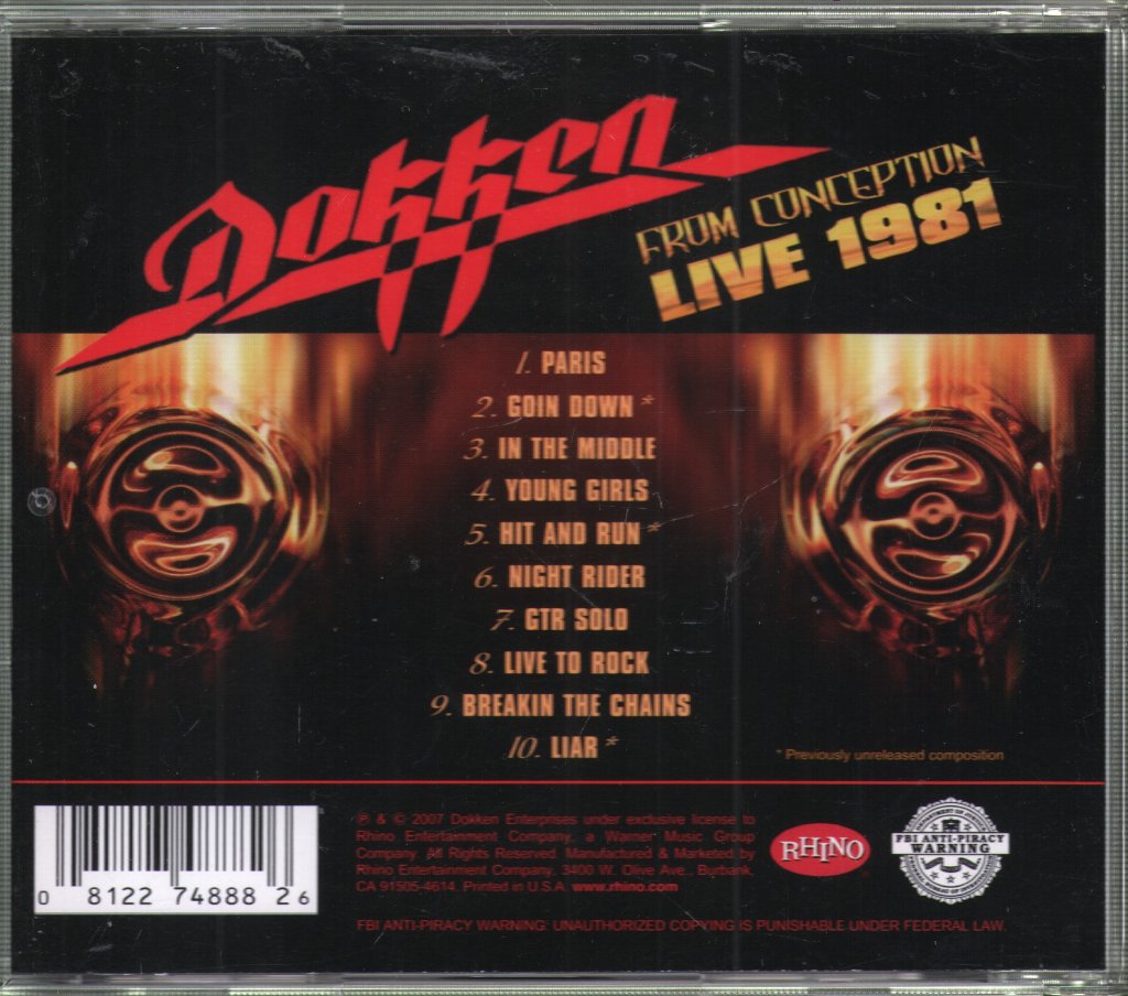 Dokken - From Conception: Live 1981 - Cd