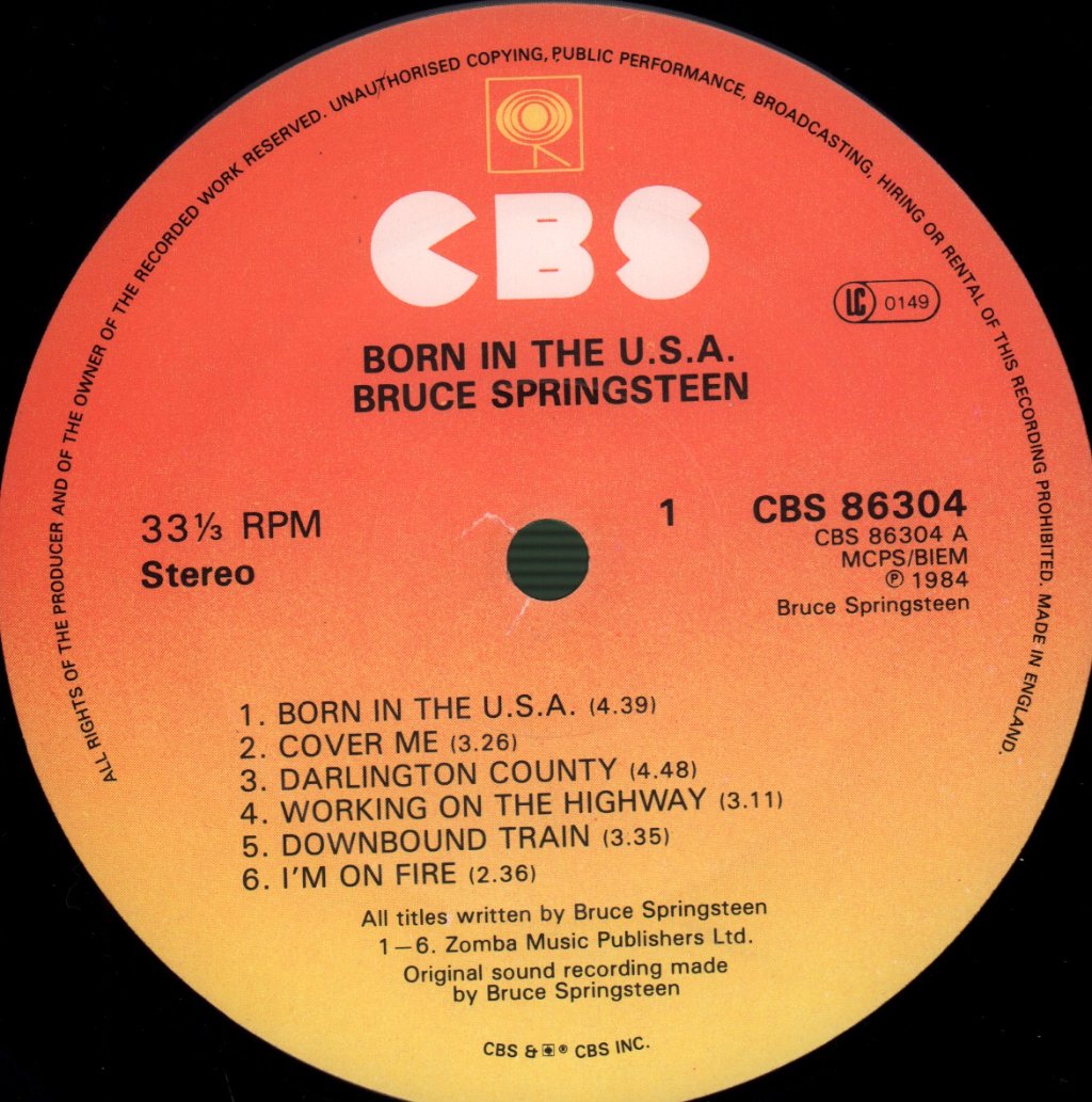 Bruce Springsteen - Born In The Usa - Lp