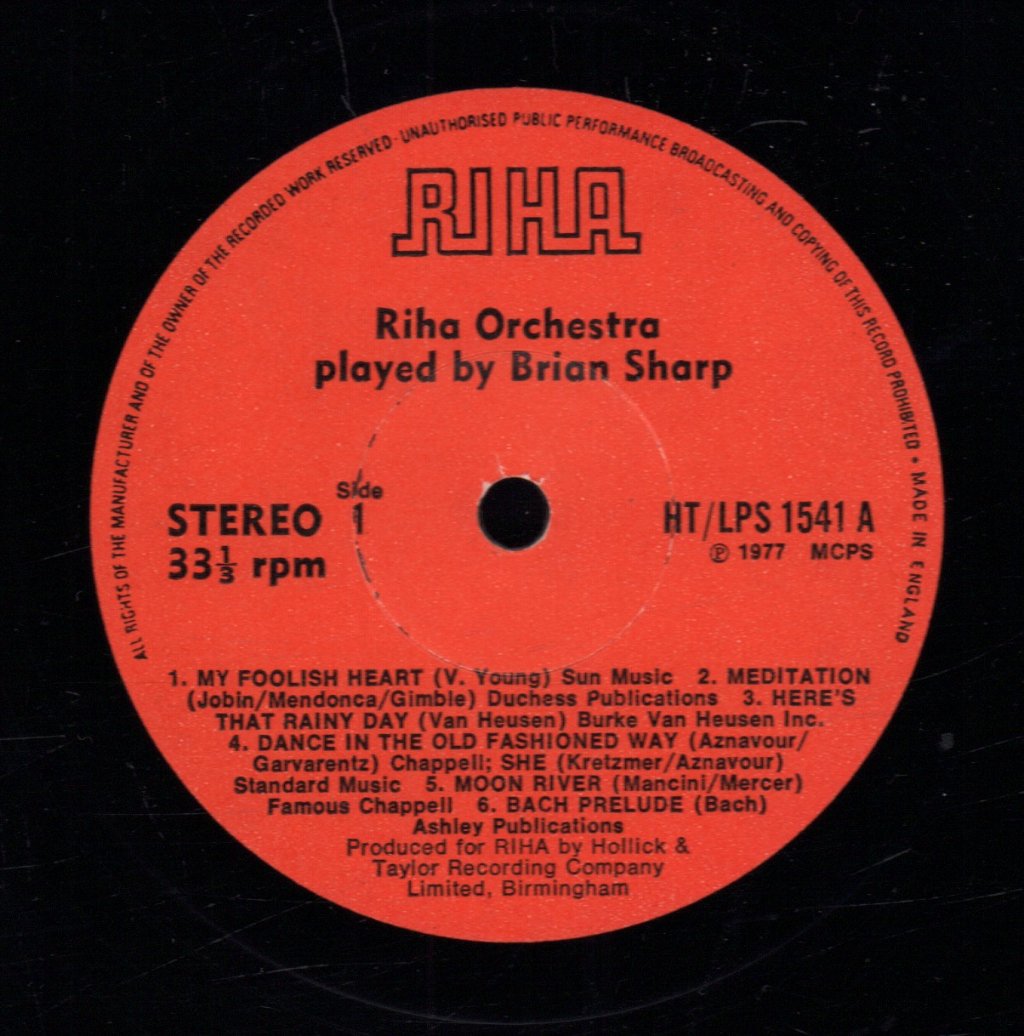 Brian Sharp - Riha Orchestra Played By - Lp