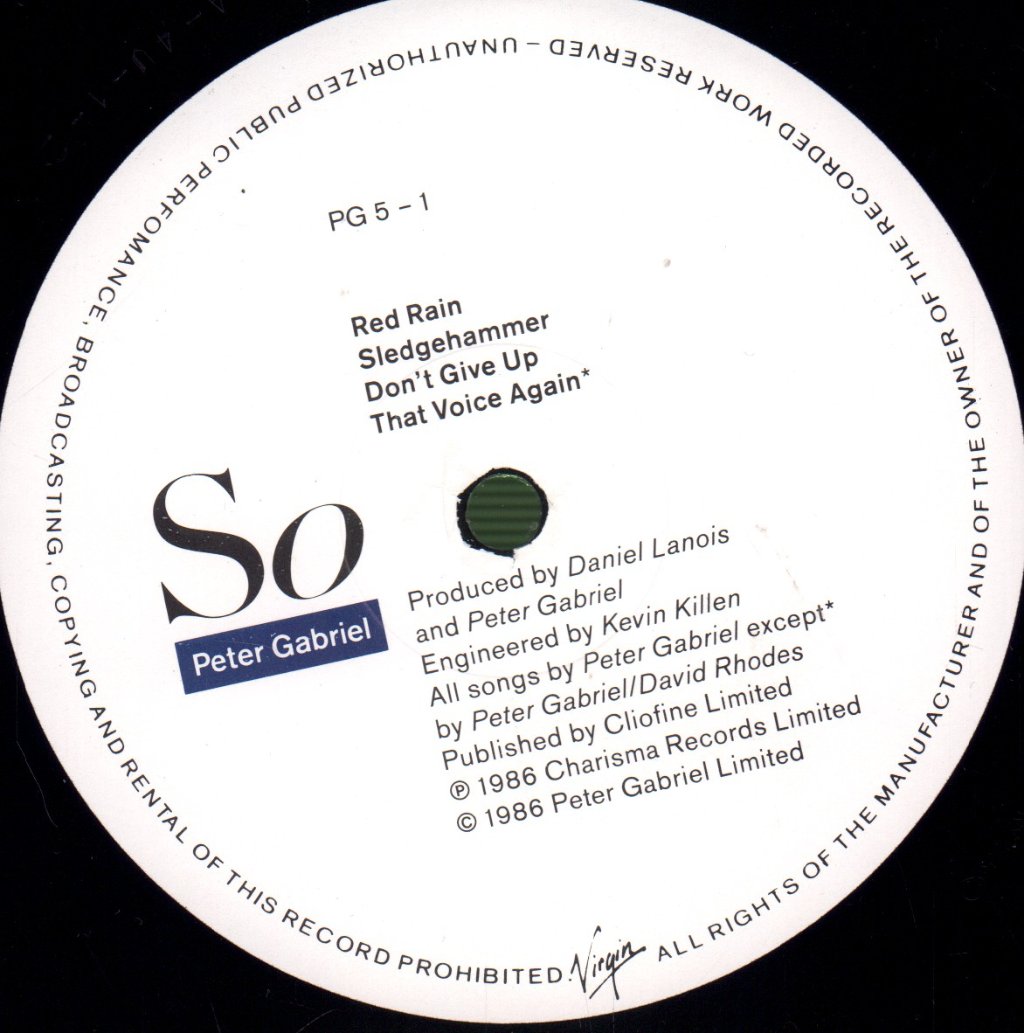 Peter Gabriel - So - Lp