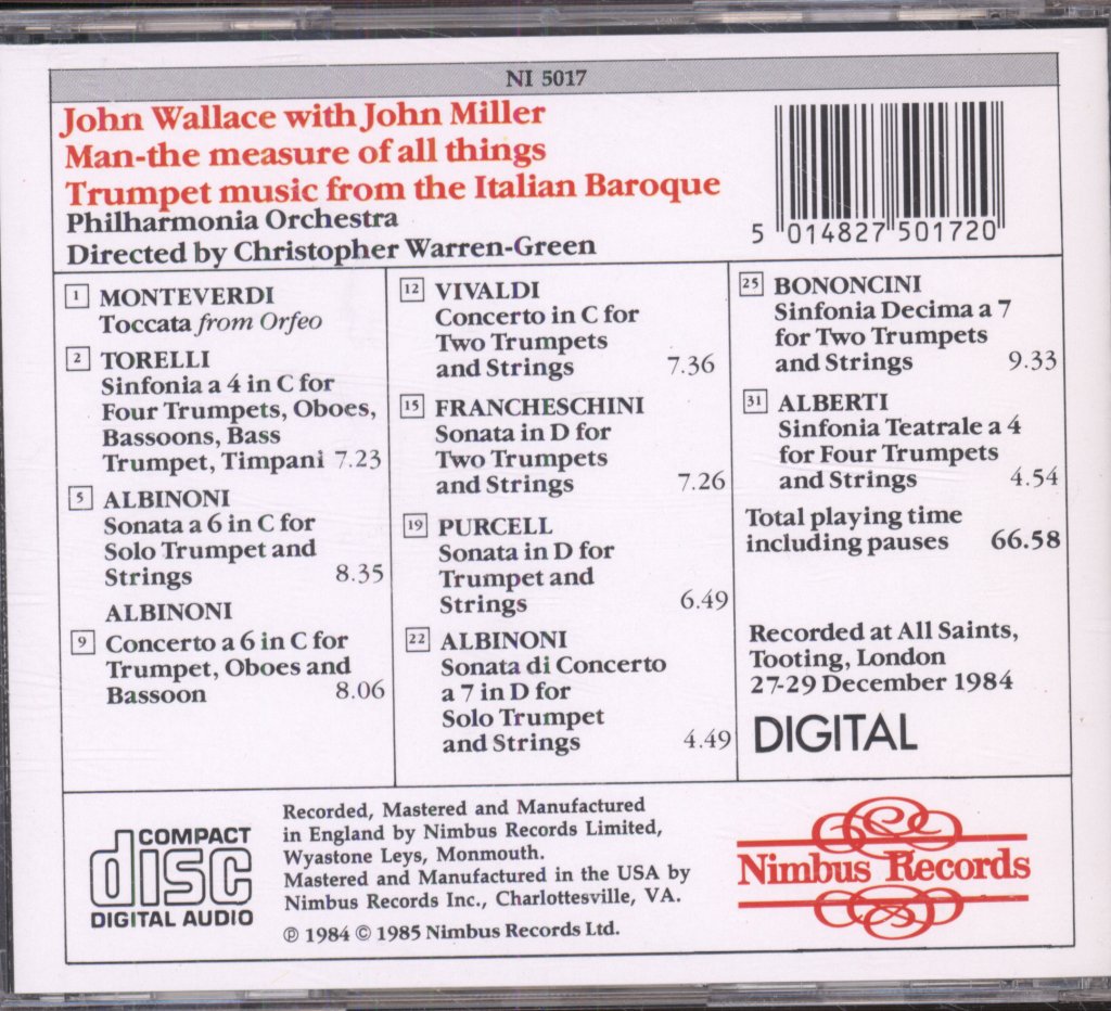 John Wallace - Man The Measure Of All Things - Cd