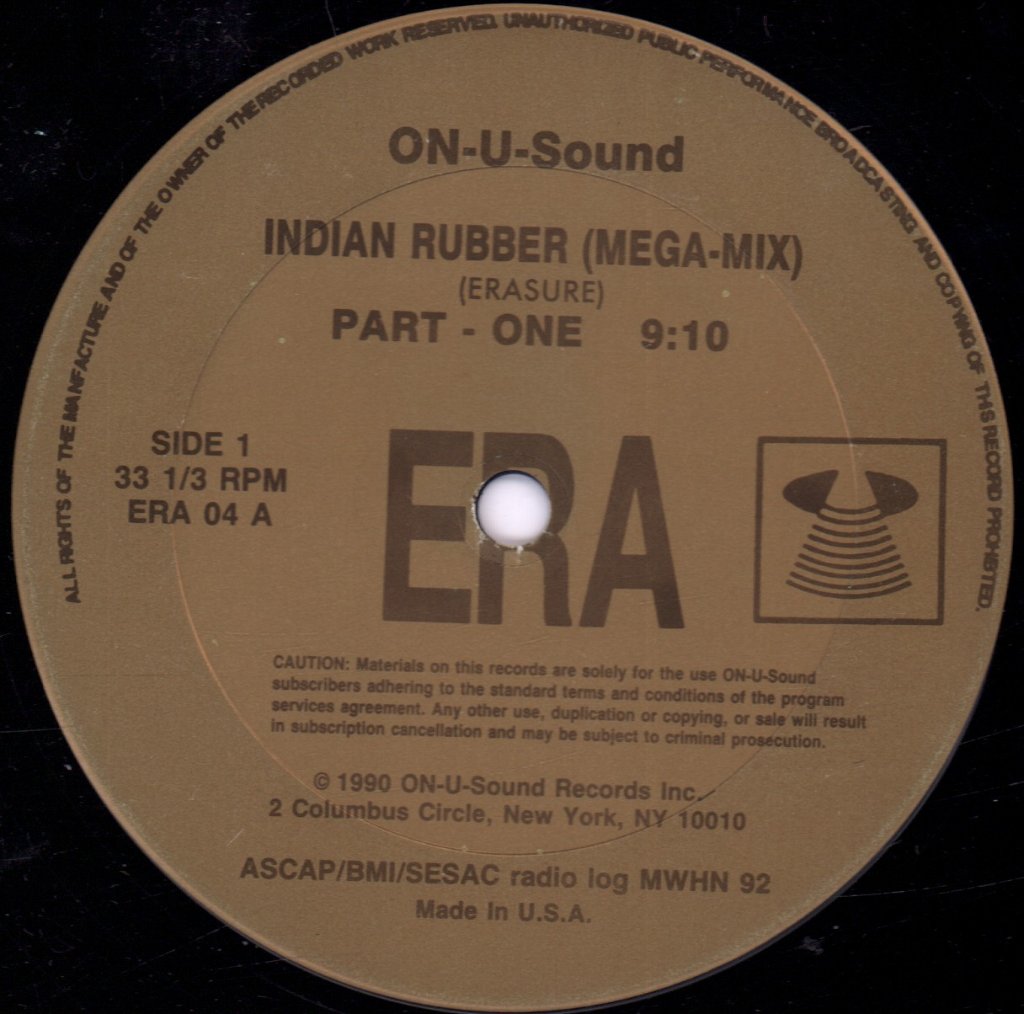 Erasure - Indian Rubber - 12 Inch