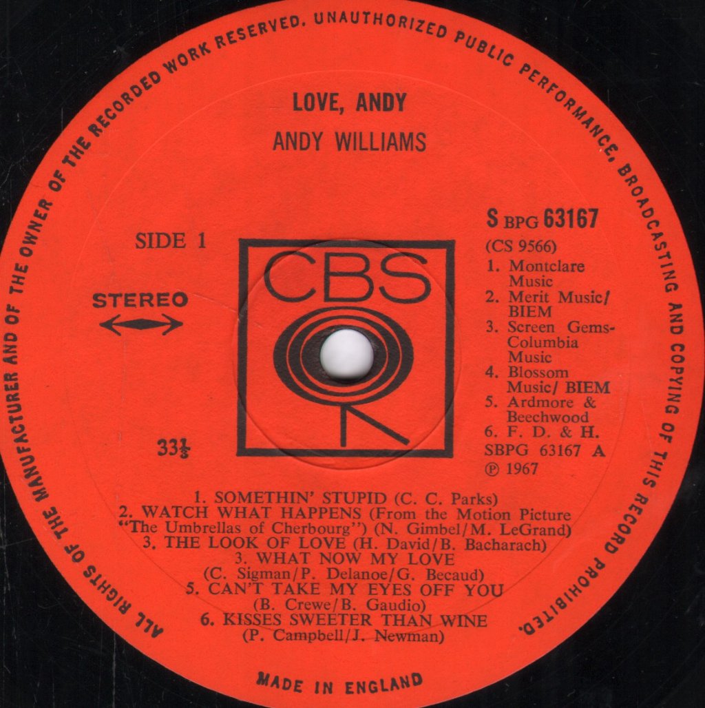Andy Williams - Love Andy - Lp