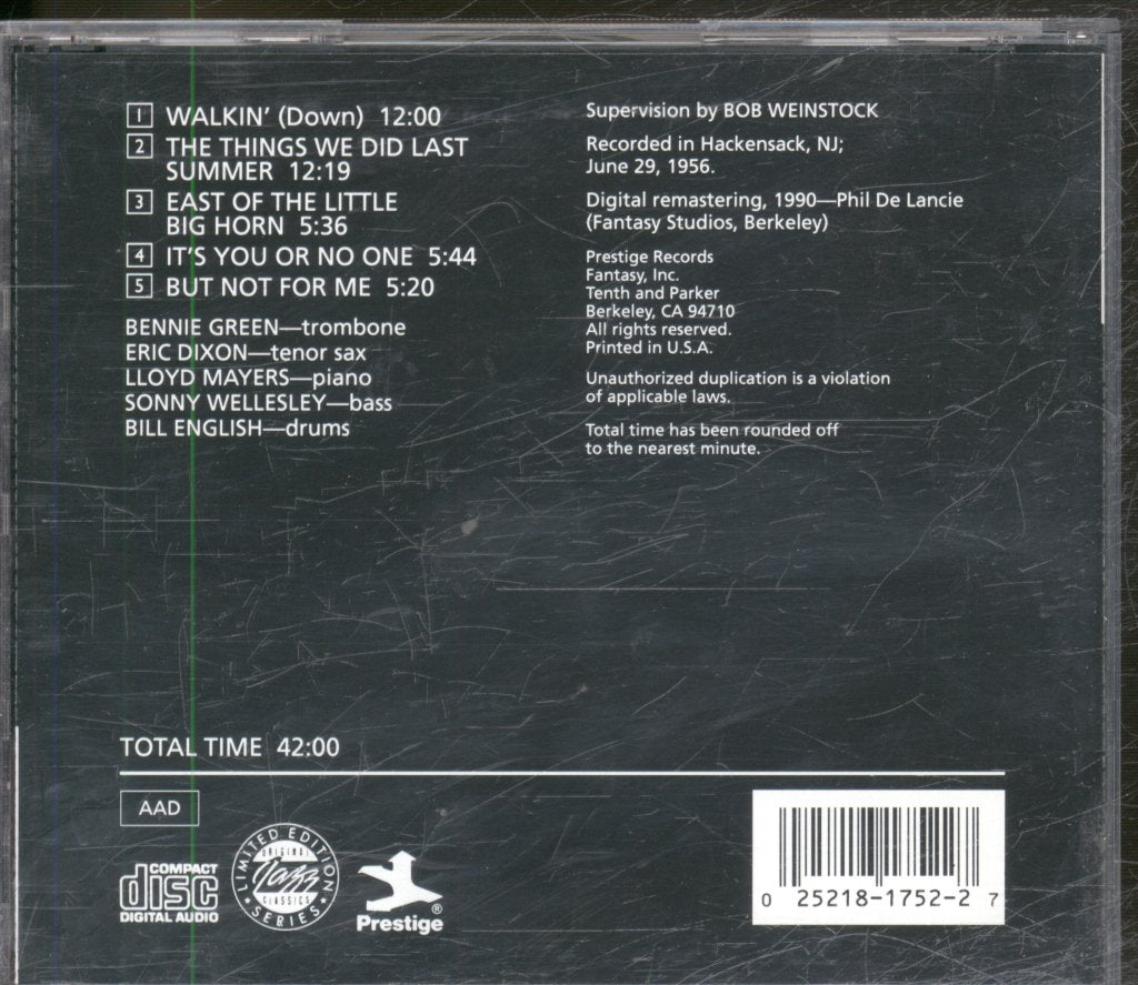 Bennie Green - Walking Down - Cd