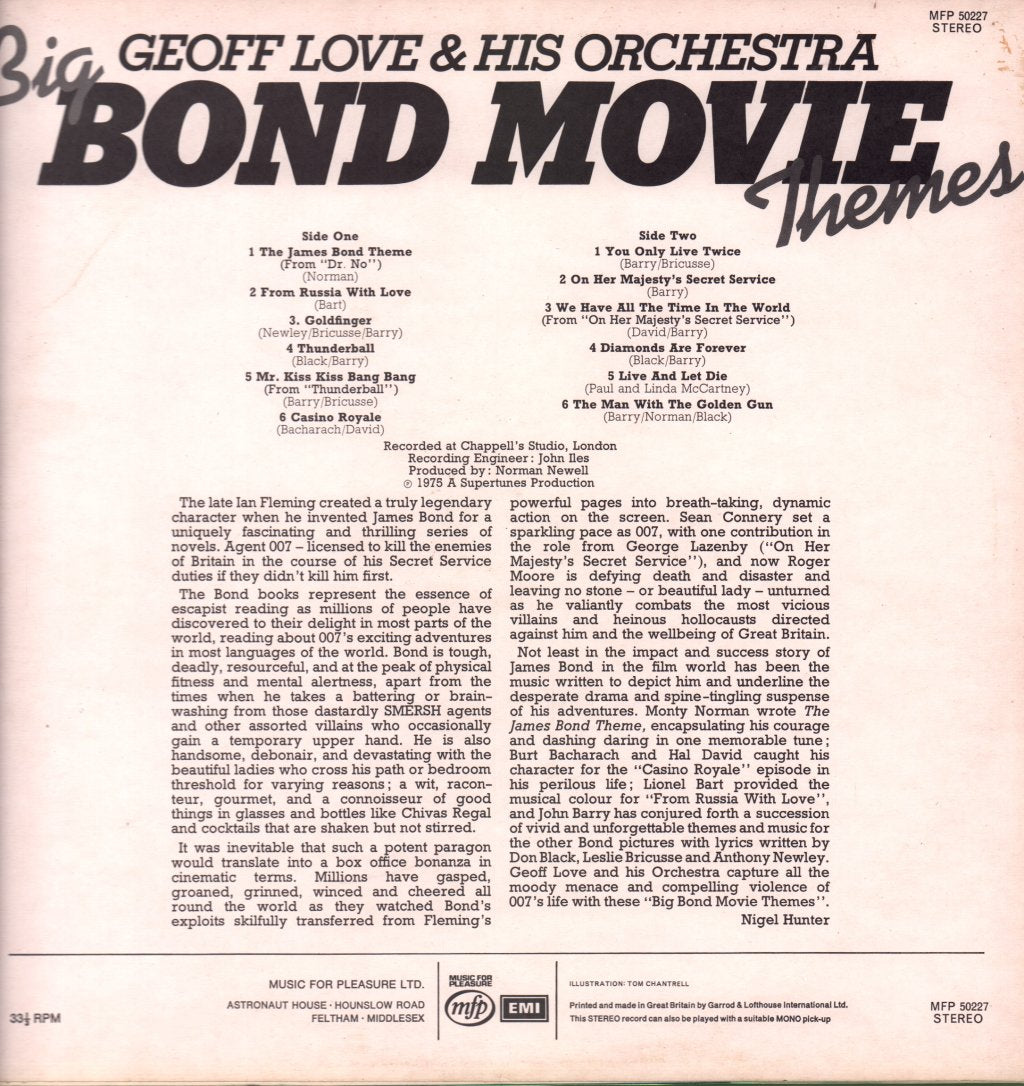 Geoff Love And His Orchestra - Big Bond Movie Themes - Lp