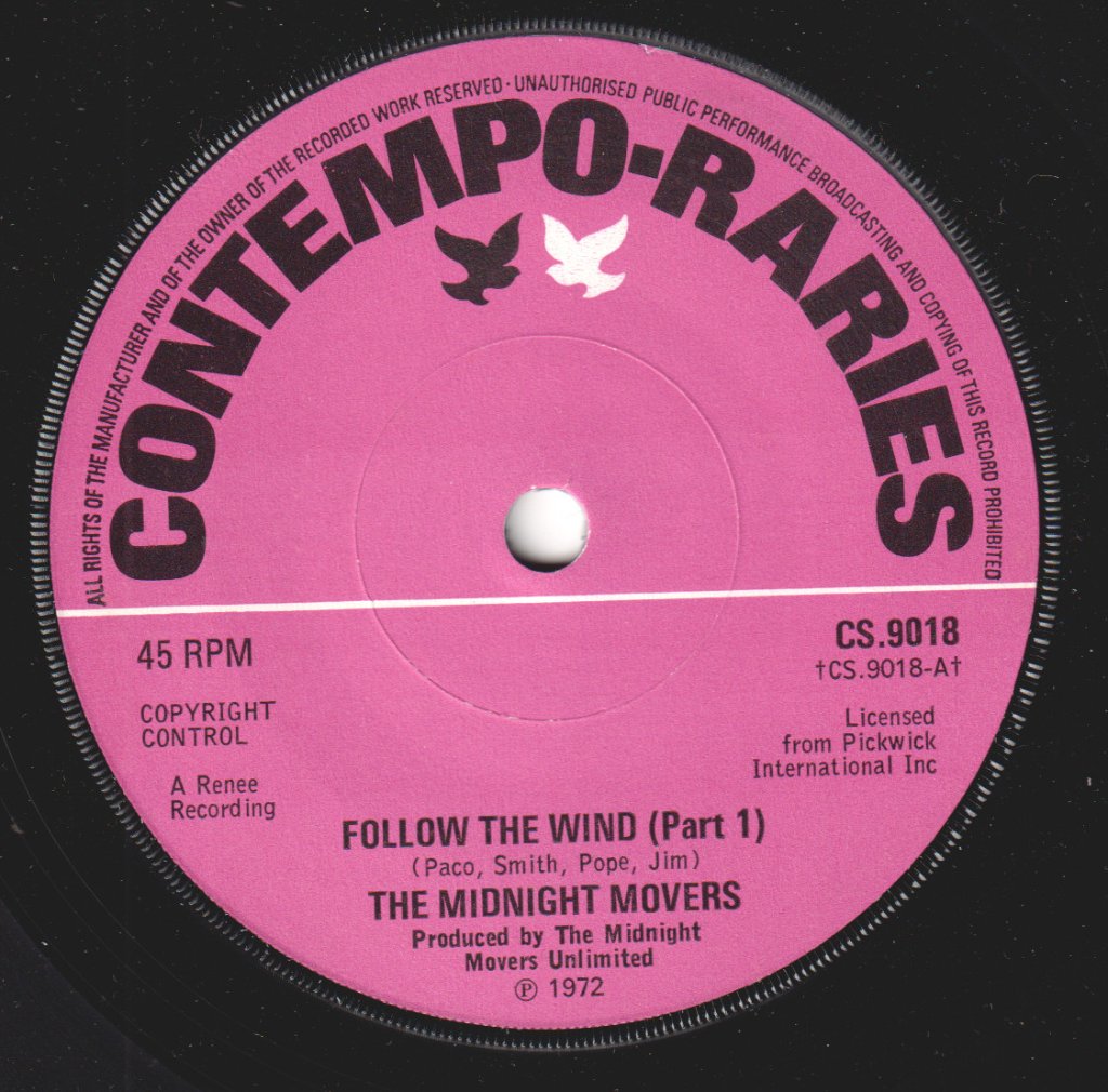 Midnight Movers - Follow The Wind - 7 Inch
