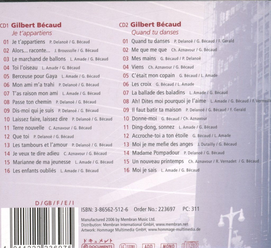 Gilbert Becaud - Quand Tu Danses - Double Cd