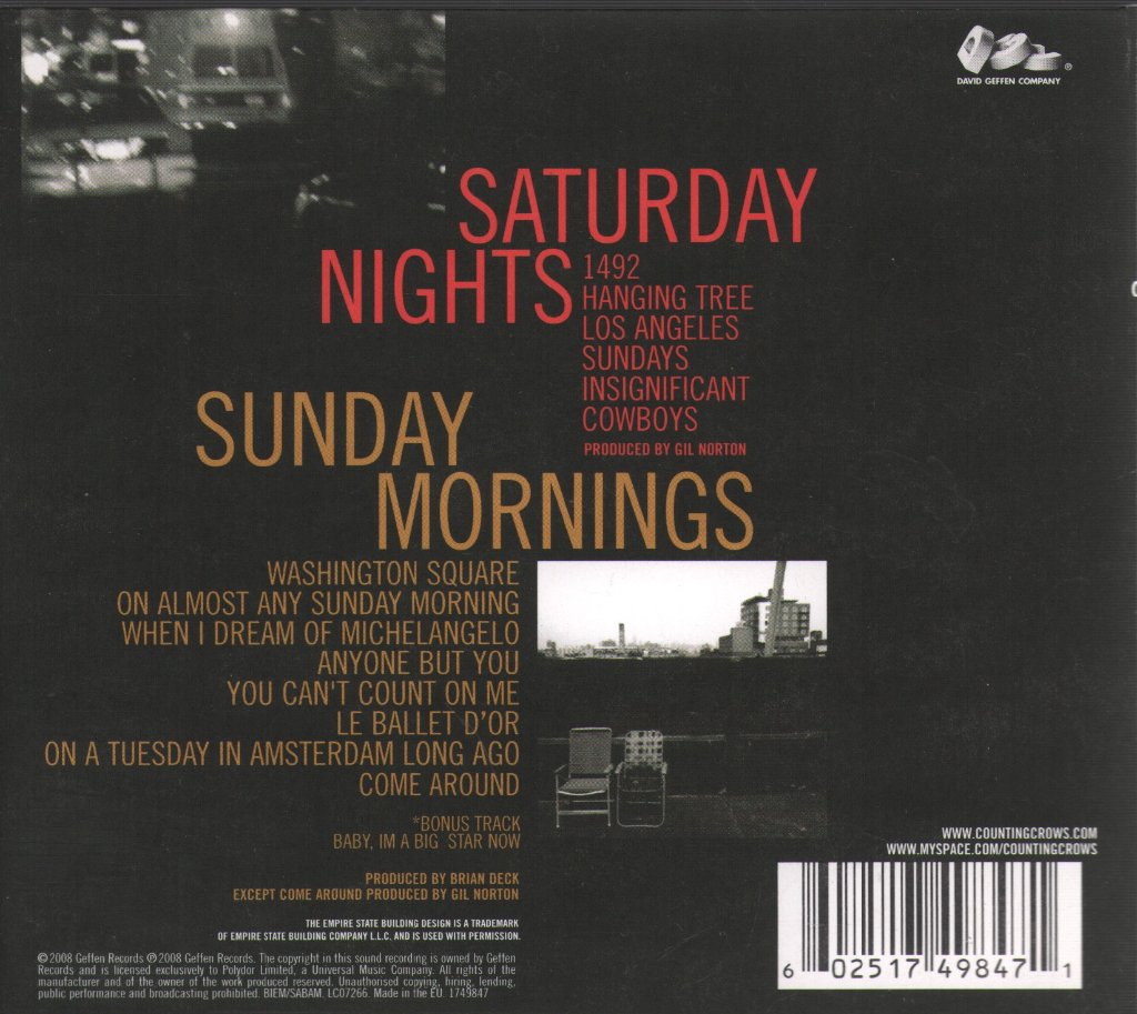 Counting Crows - Saturday Nights & Sunday Mornings - Cd