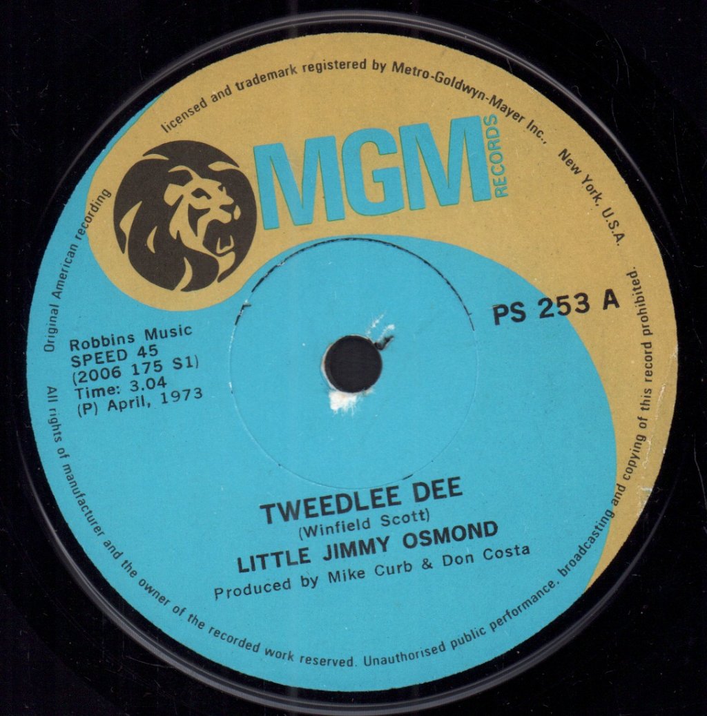 Little Jimmy Osmond - Tweedle Dee - 7 Inch