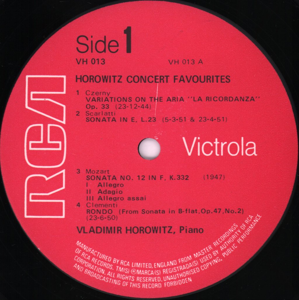 Vladimir Horowitz - Concert Favourites - Lp
