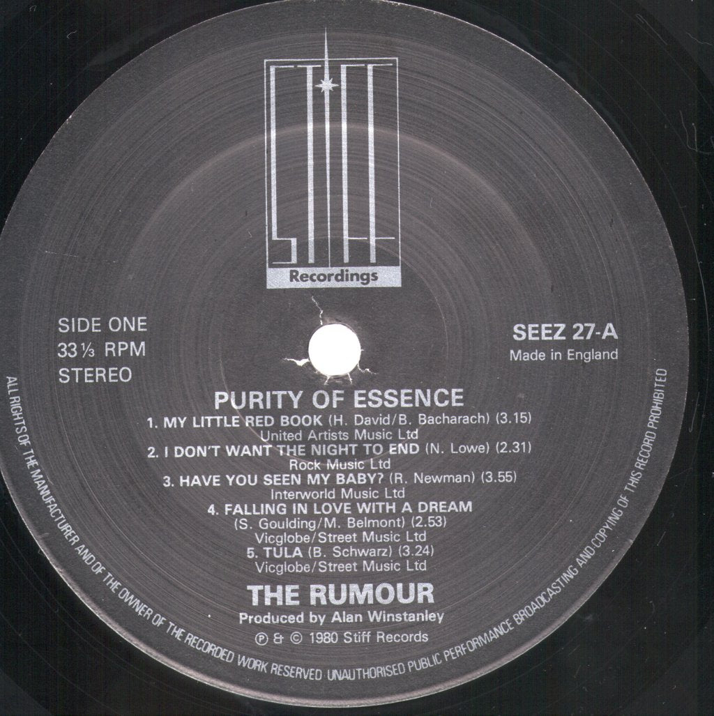 Rumour (Graham Parker Group) - Purity Of Essence - Lp