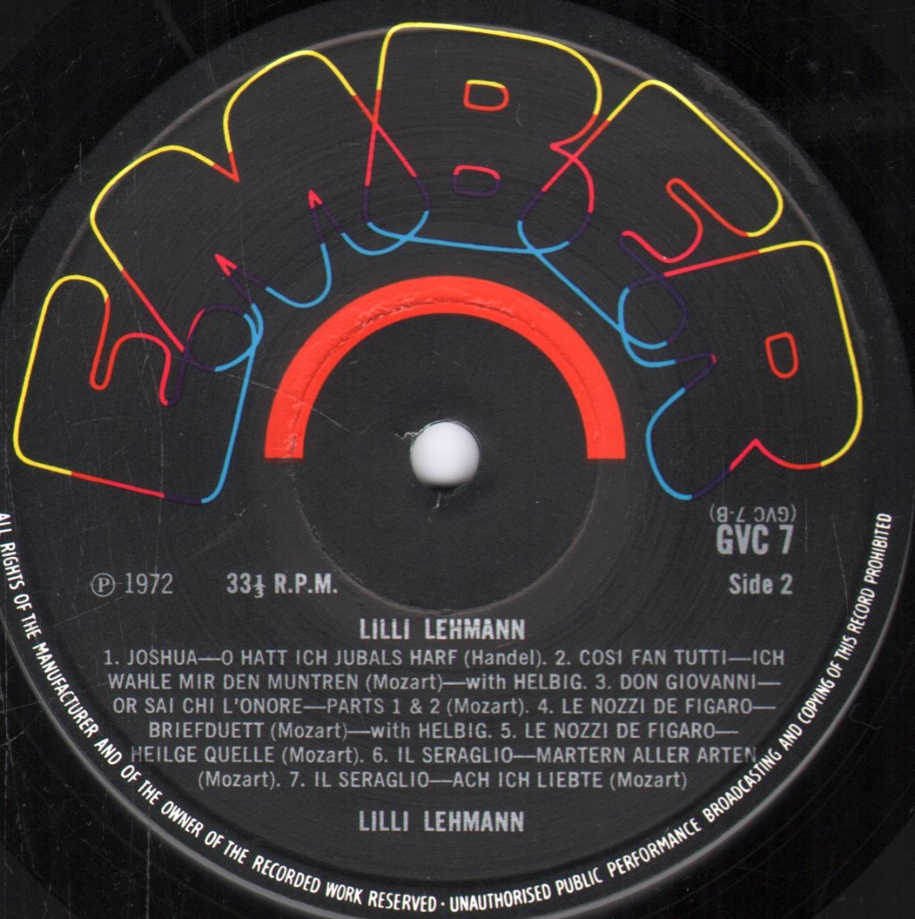 Lilli Lehmann - Lilli Lehmann - Lp