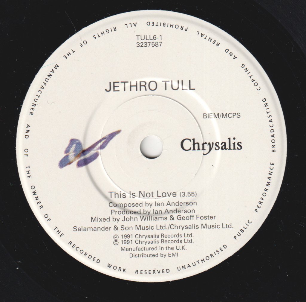 Jethro Tull - This Is Not Love - 7 Inch