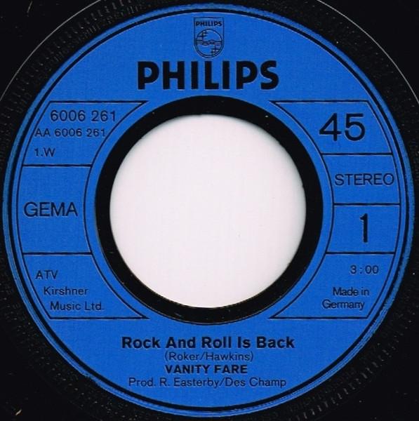 Vanity Fare - Rock And Roll Is Back - 7 Inch