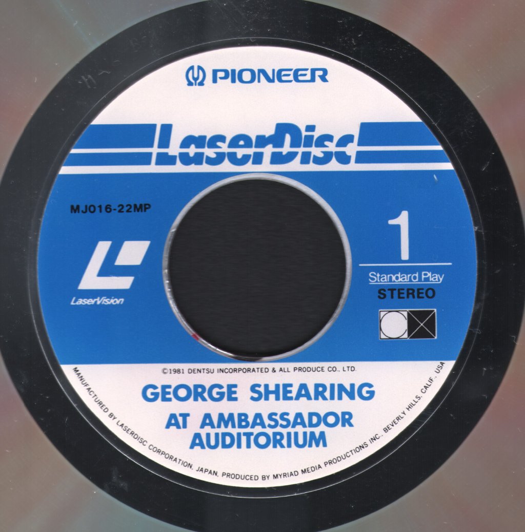 George Shearing - At Ambassador Auditorium - Laser Disc