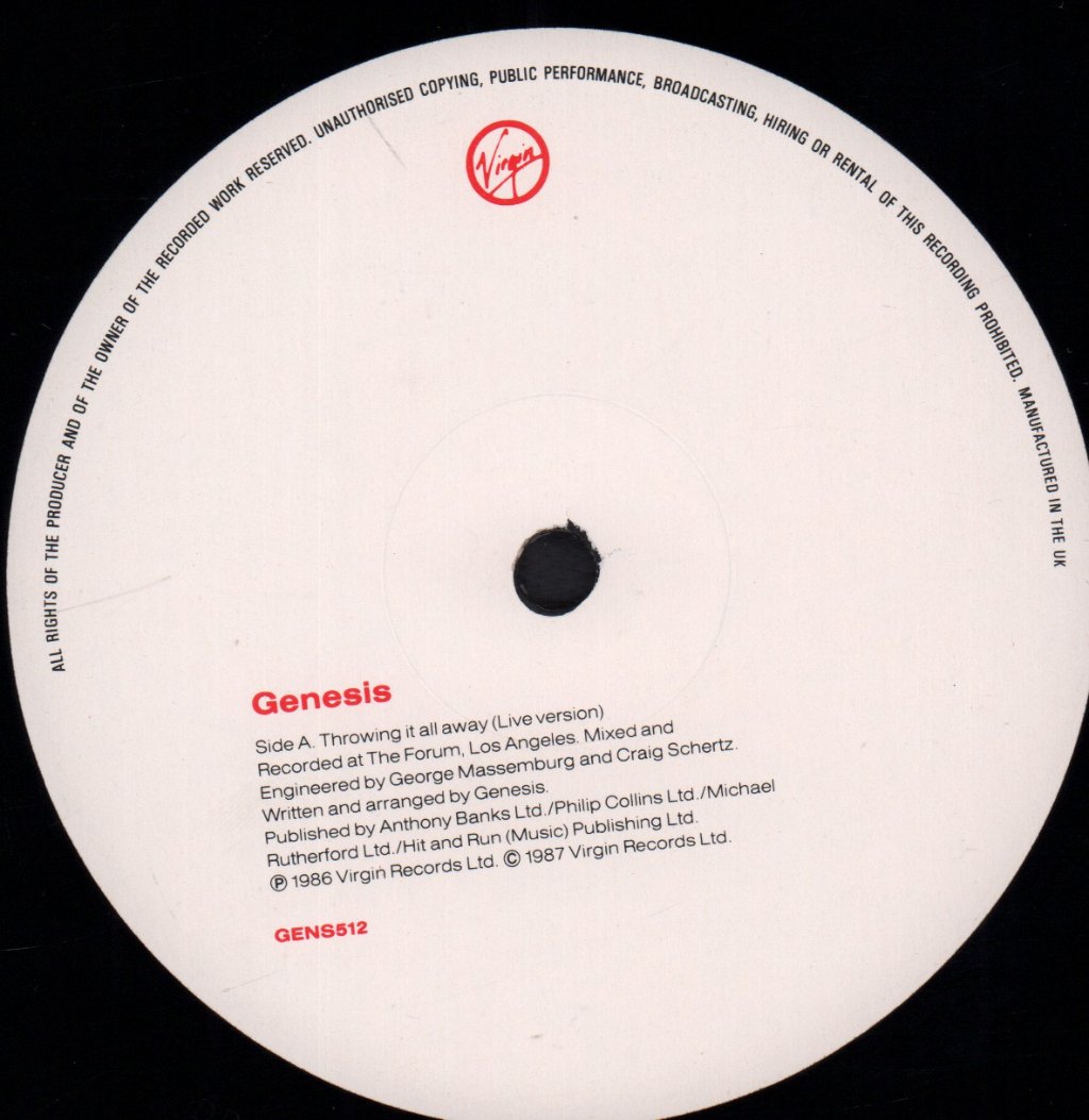 Genesis - Throwing It All Away - 12 Inch