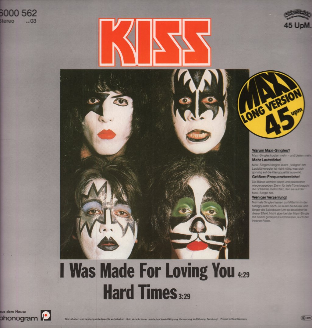 Kiss - I Was Made For Loving You - 12 Inch