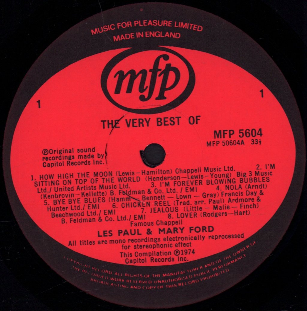 Les Paul And Mary Ford - Very Best Of - Lp