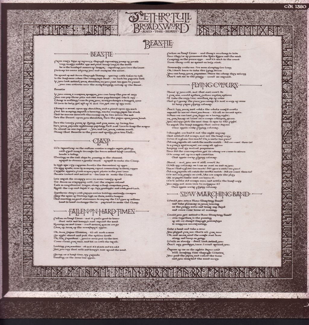 Jethro Tull - Broadsword And The Beast - Lp