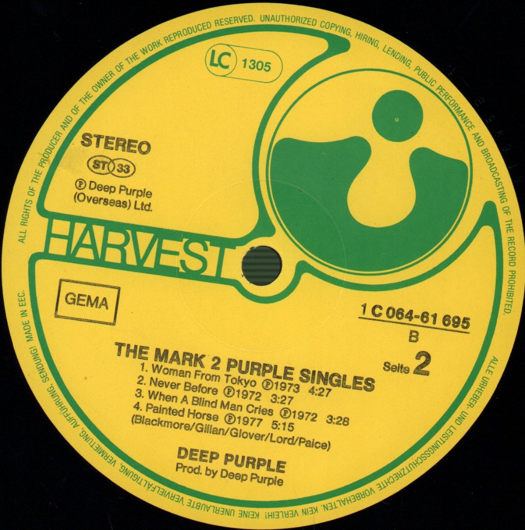 Deep Purple - Mark 2 Purple Singles - Lp