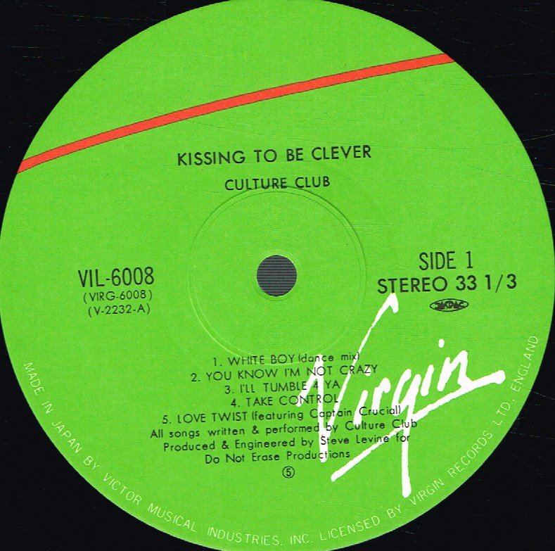 Culture Club - Kissing To Be Clever - Lp