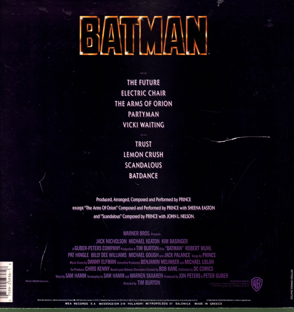 Prince - Batman (Motion Picture Soundtrack) - Lp