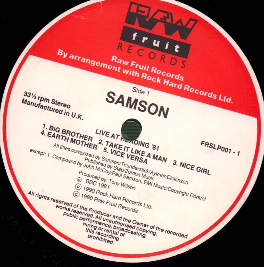 Samson (Nwobhm/Metal Group) - Live At Reading '81 - Lp