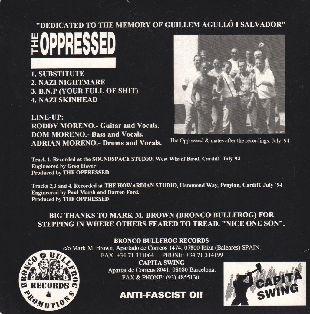 Oppressed - Anti Fascist Oi! E.P. - 7 Inch