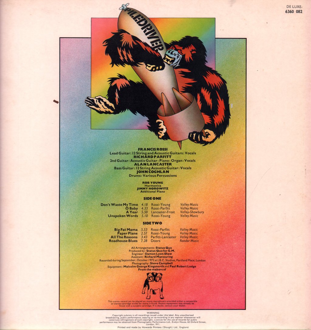Status Quo - Piledriver - Lp