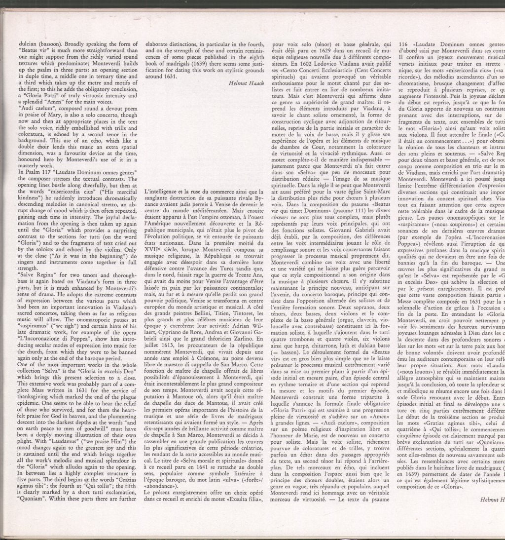 Dorothy Dorow / Birgit Nordin / Nigel Rogers / Ian Partridge / Monteverdi-Chor Hamburg - Claudio Monteverdi - Geistliche Konzerte - Lp