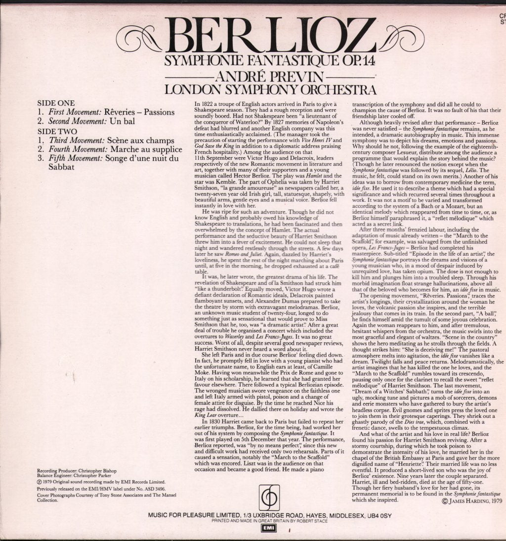 Andre Previn / London Symphony Orchestra - Berlioz - Symphonie Fantastique - Lp