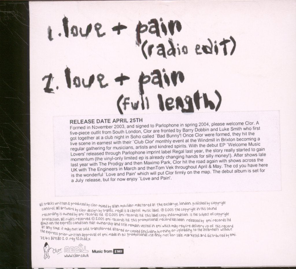 Clor - Love + Pain - Cd