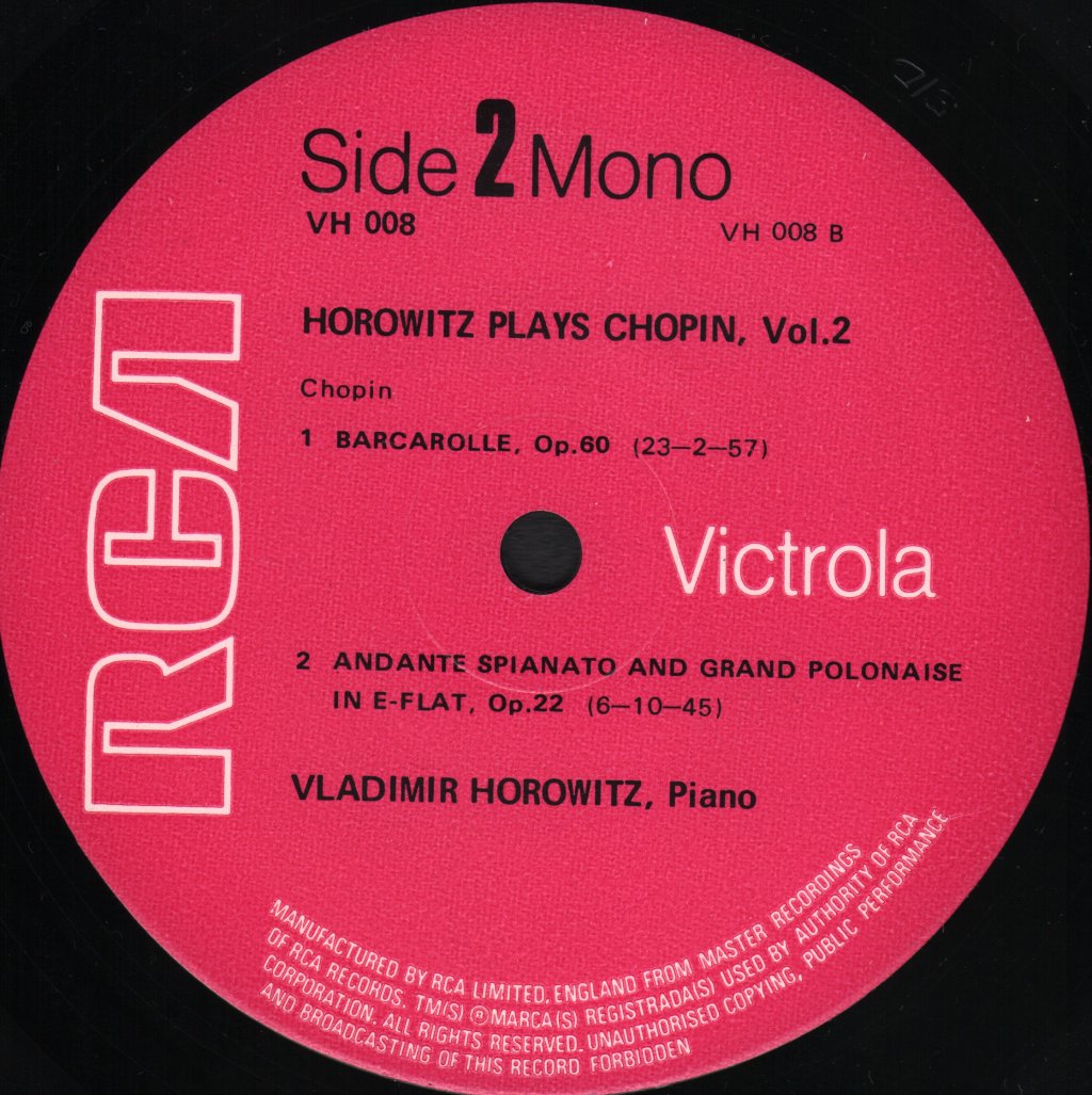 Vladimir Horowitz - Chopin 2 - Lp