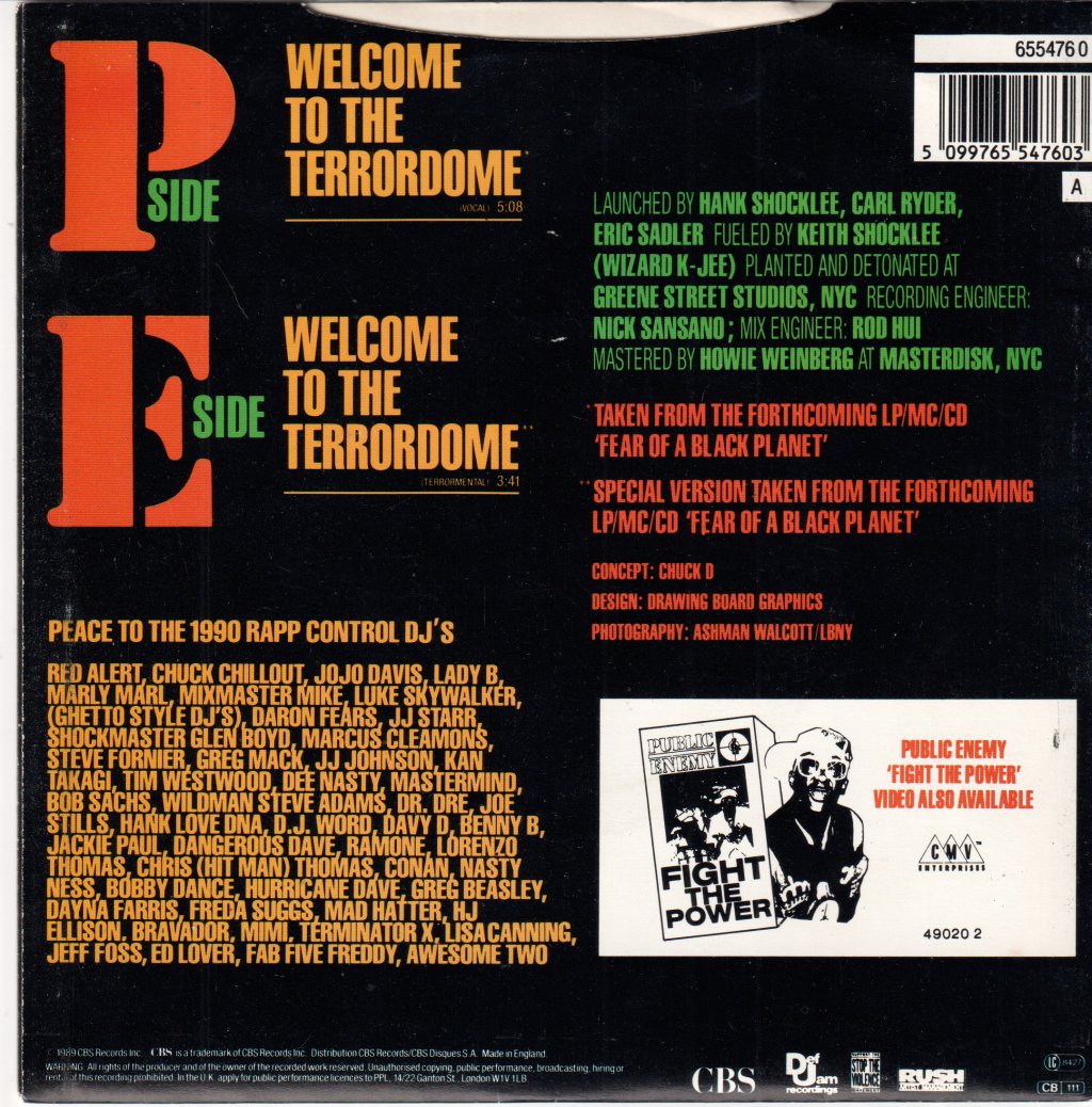 Public Enemy - Welcome To The Terror Dome - 7 Inch