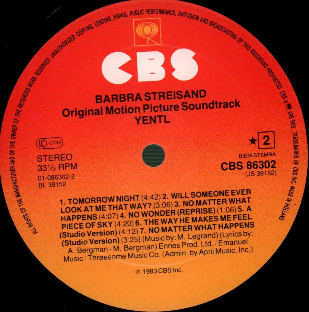 Barbra Streisand - Yentl (Soundtrack) - Lp