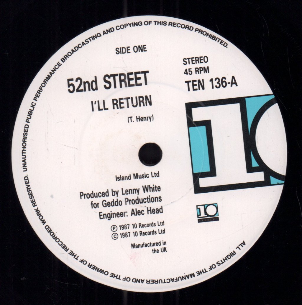 52Nd Street - I'll Return - 7 Inch