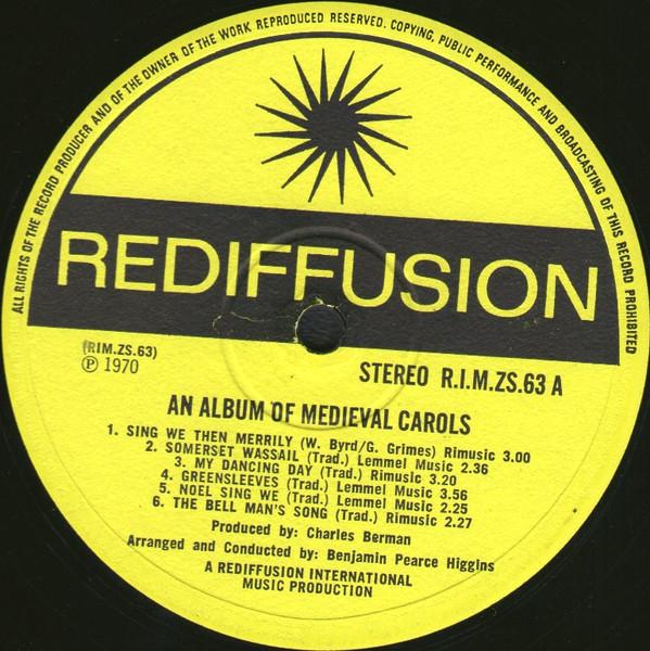 Benjamin Pearce-Higgins - An Album Of Medieval Carols - Lp