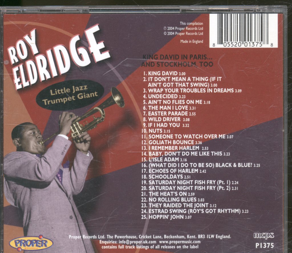 Roy Eldridge - King David In Paris And Stockholm Too - Cd