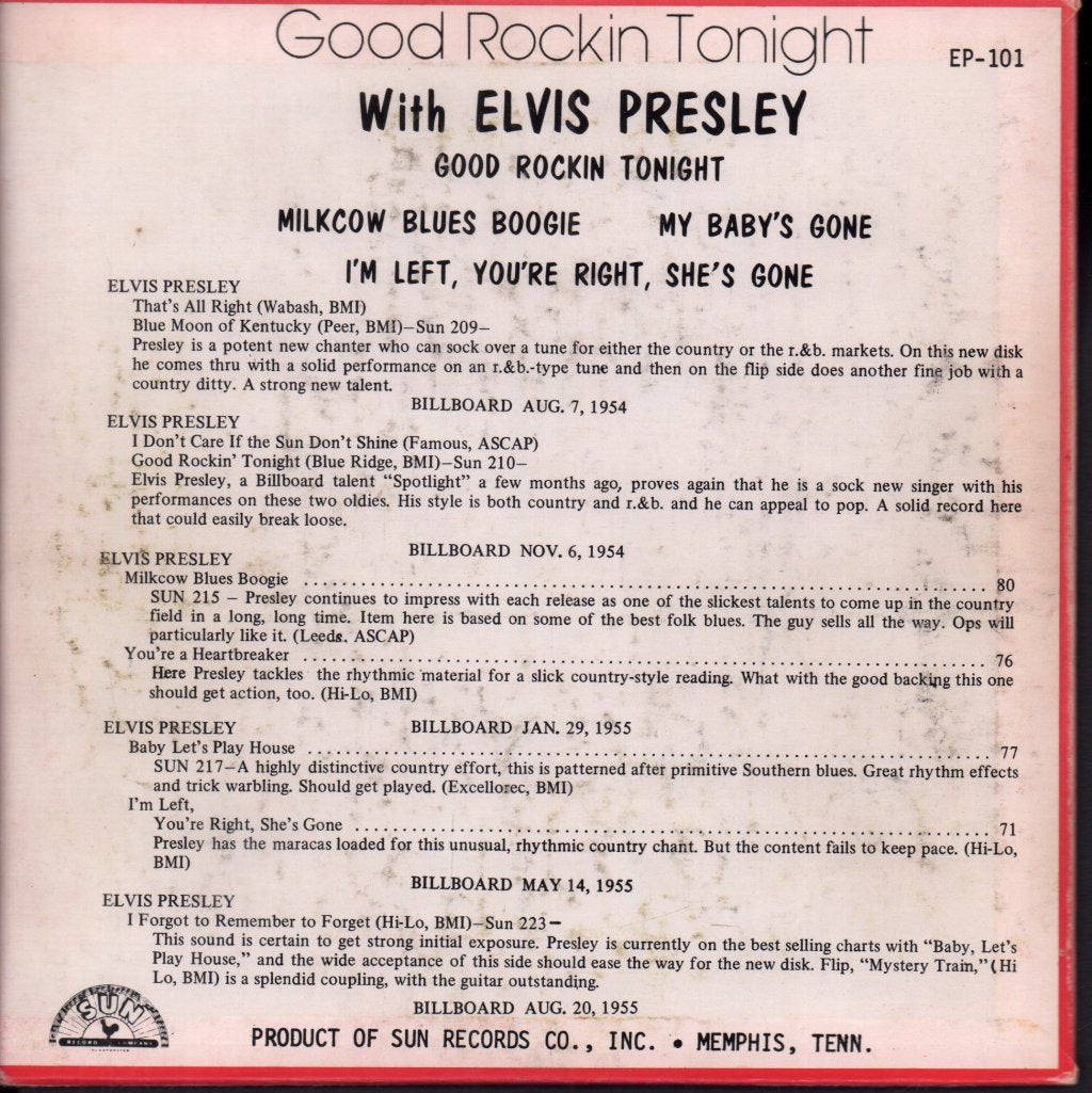 Elvis Presley - Good Rockin Tonight - 7 Inch