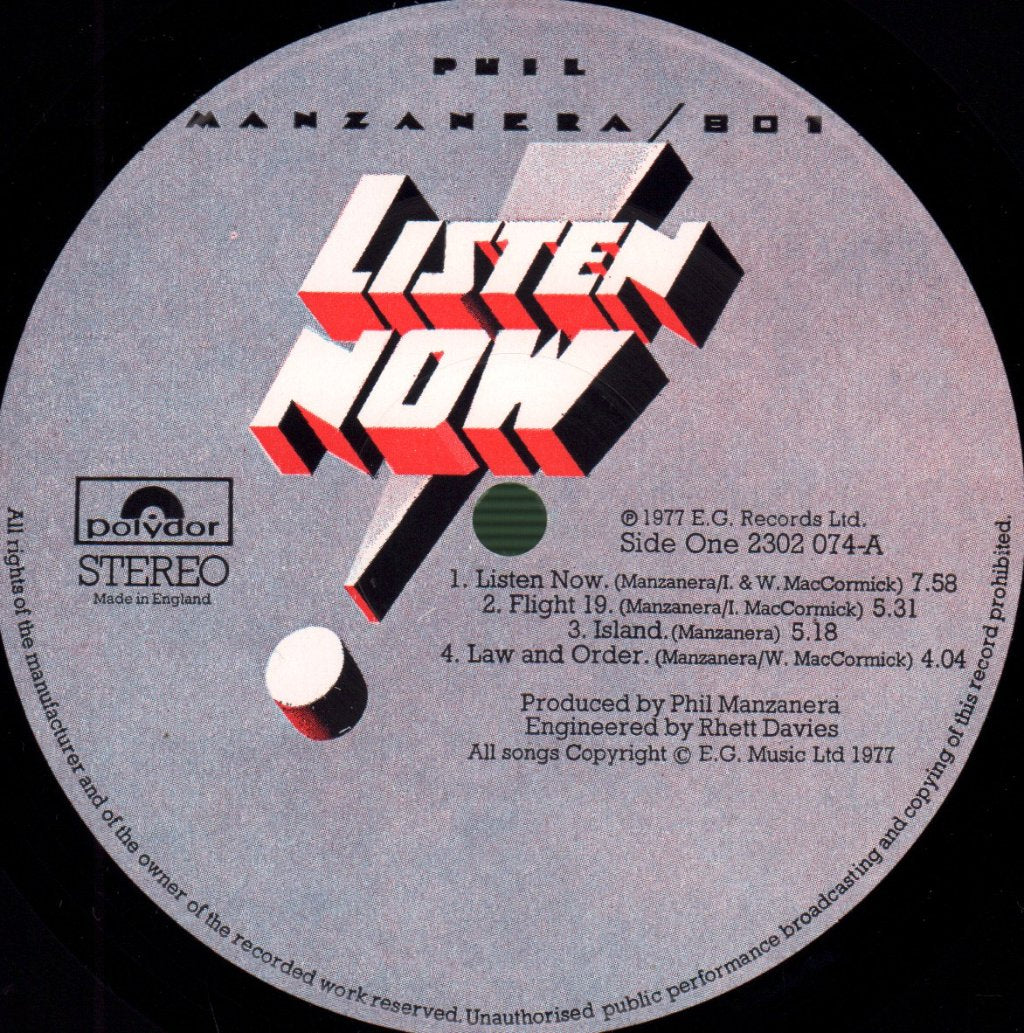 Phil Manzanera - Listen Now - Lp