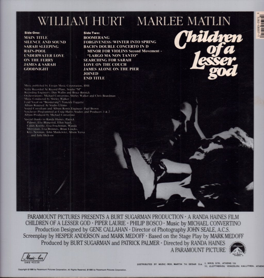 Michael Convertino - Children Of A Lesser God Original Motion Picture Soundtrack - Lp