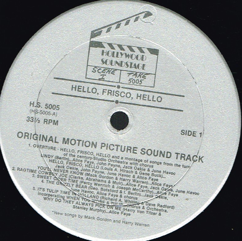 Hello Frisco Hello - Original Motion Picture Sound Track - Lp