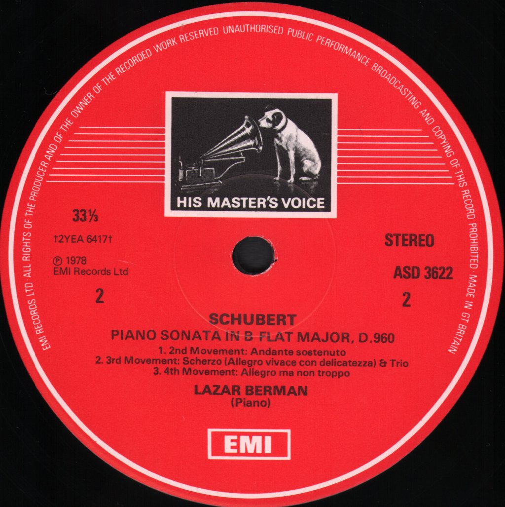 Lazar Berman - Schubert - Sonata In B Flat Op. Post., D. 960 - Lp