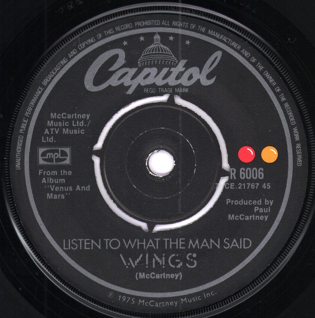 Wings - Listen To What The Man Said - 7 Inch